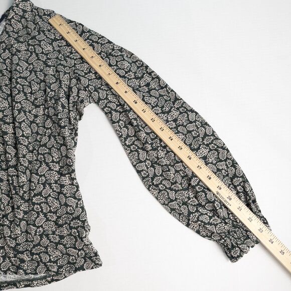 Boden Button Front Cotton Long Sleeve Paisley Top Womens 20/22 (XL) Green Boho - Picture 5 of 15